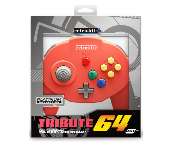 Retro-Bit N64 Tribute USB Controller Red