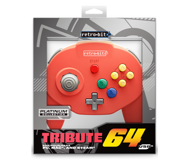 Retro-Bit N64 Tribute USB Controller Red